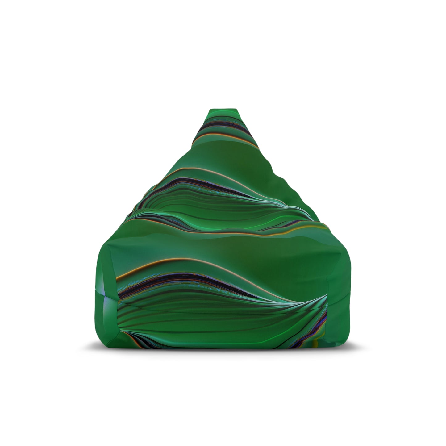 Green flow lines shons Bean Bag Chair Cover