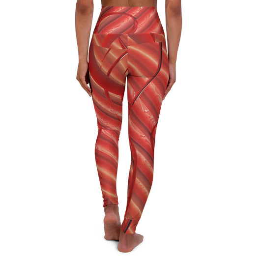 Rather Red lines shons High Waisted Yoga Leggings