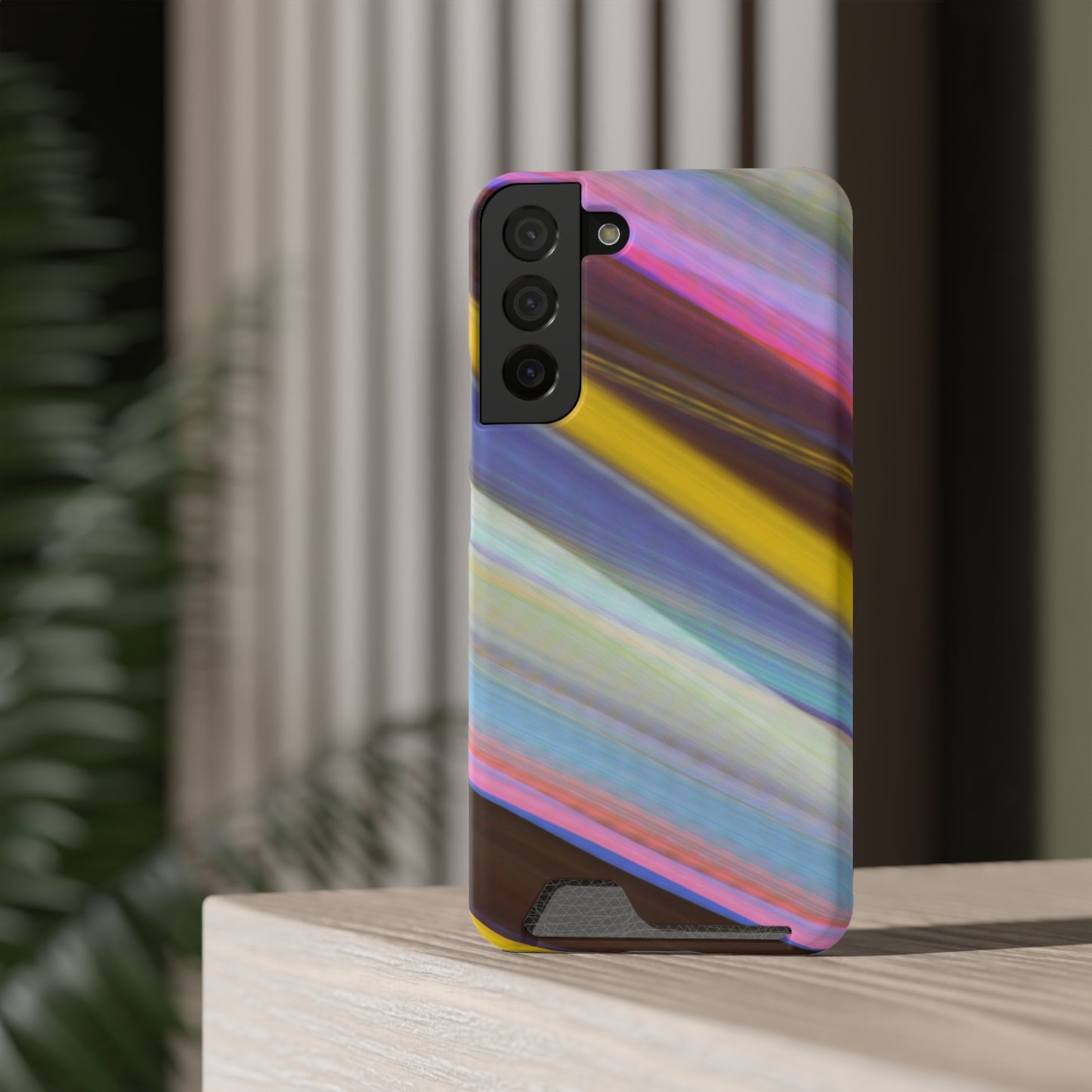 stripestained orig shons light painting Phone Case With Card Holder