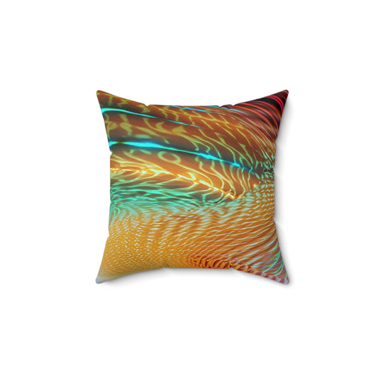 red coral shons Spun Polyester Square Pillow