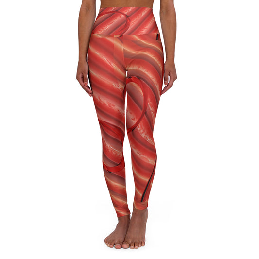 Rather Red lines shons High Waisted Yoga Leggings