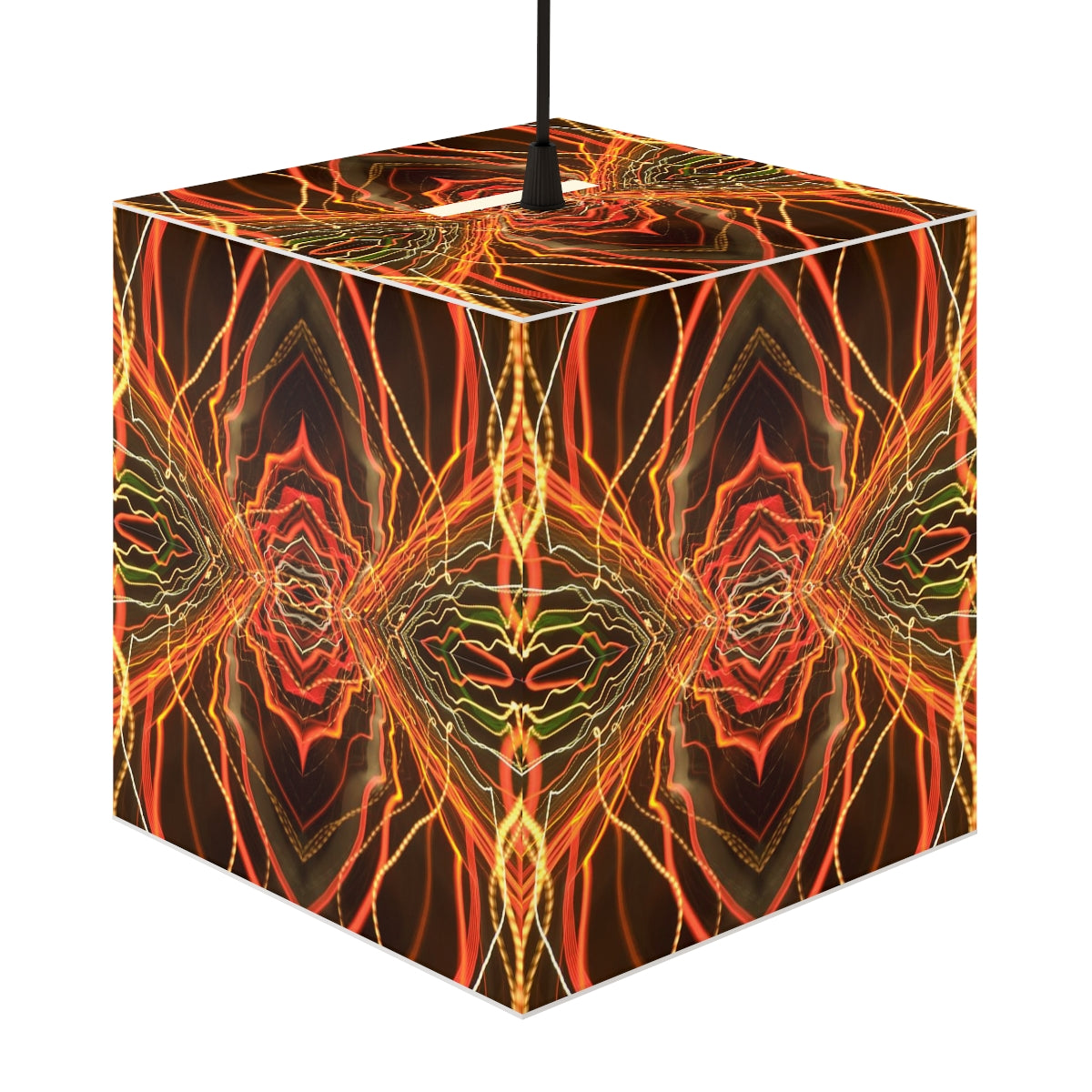 Light Cube Lamp Fire Bow Orange shons lightpainting design seandiamondart