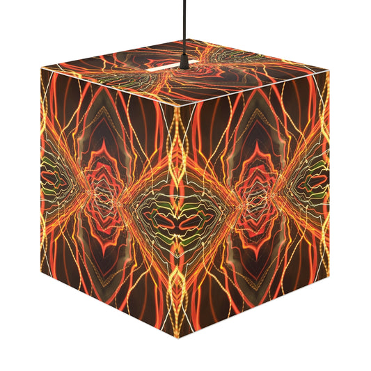 Light Cube Lamp Fire Bow Orange shons lightpainting design seandiamondart