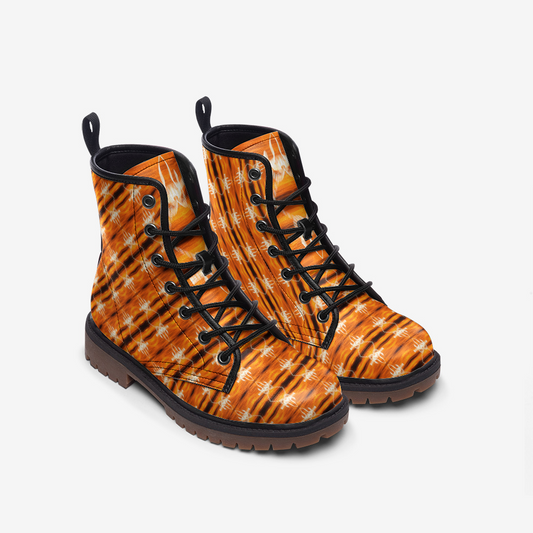 Casual Leather Lightweight boots Bright Orange Pattern sdk lightpainting designs seandiamondart mol
