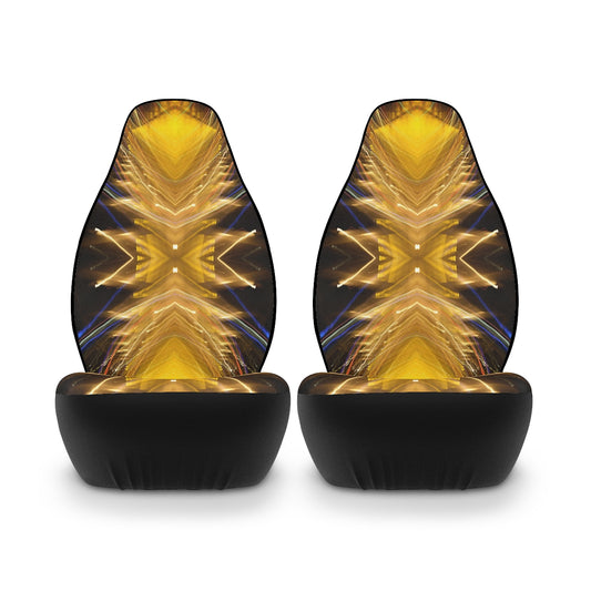 Yellow Flourish Driving a Daisey Polyester Car Seat Covers seandiamondart lightpainting design sdk
