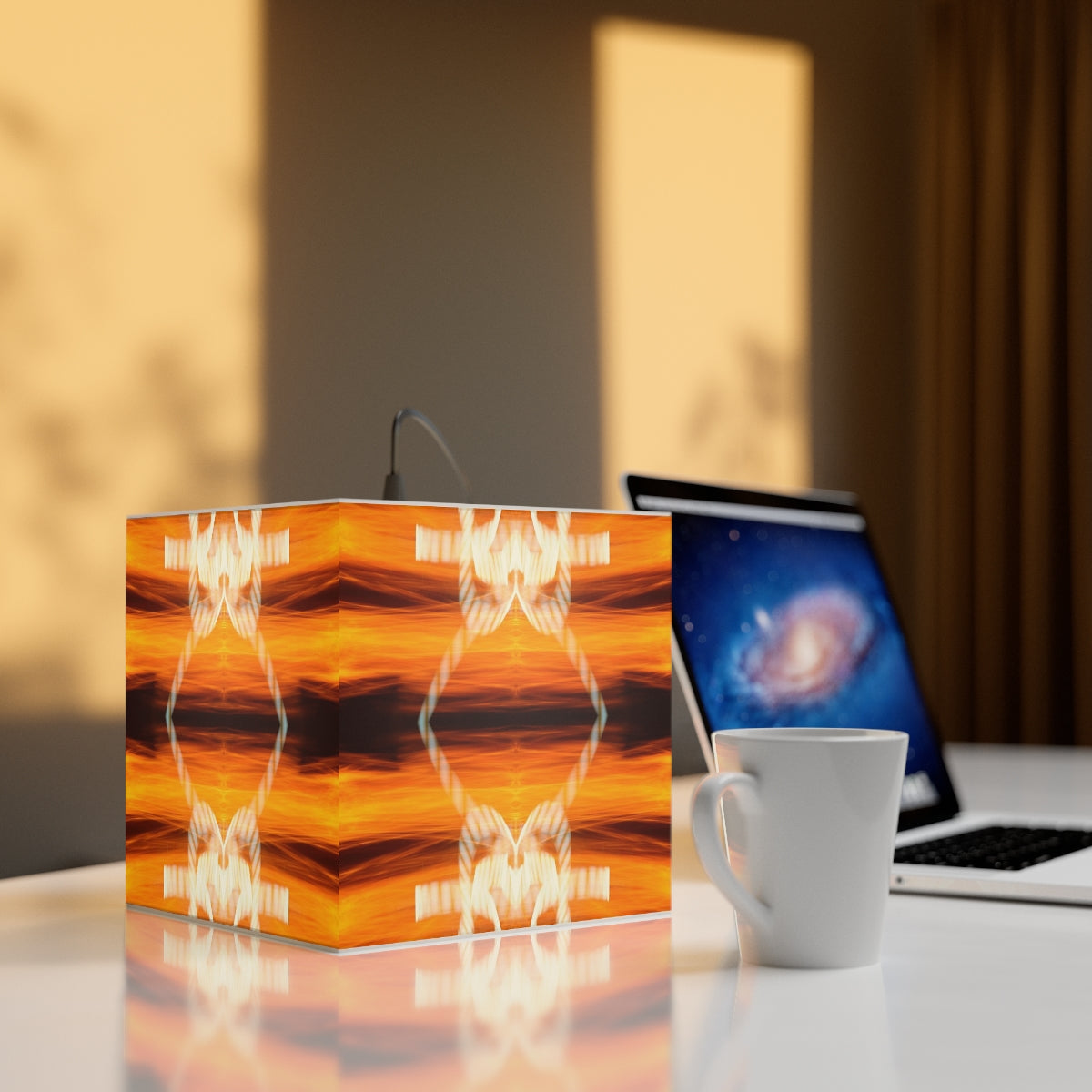 Light Cube Lamp Fire Bow Orange shons lightpainting design seandiamond