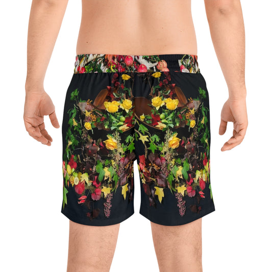 Men's Mid-Length Swim Shorts Gauntcho and shons flower design