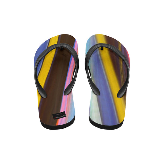 Unisex Flip Flops sdk lightpainting designs seandiamondart stripestain - seandiamondart