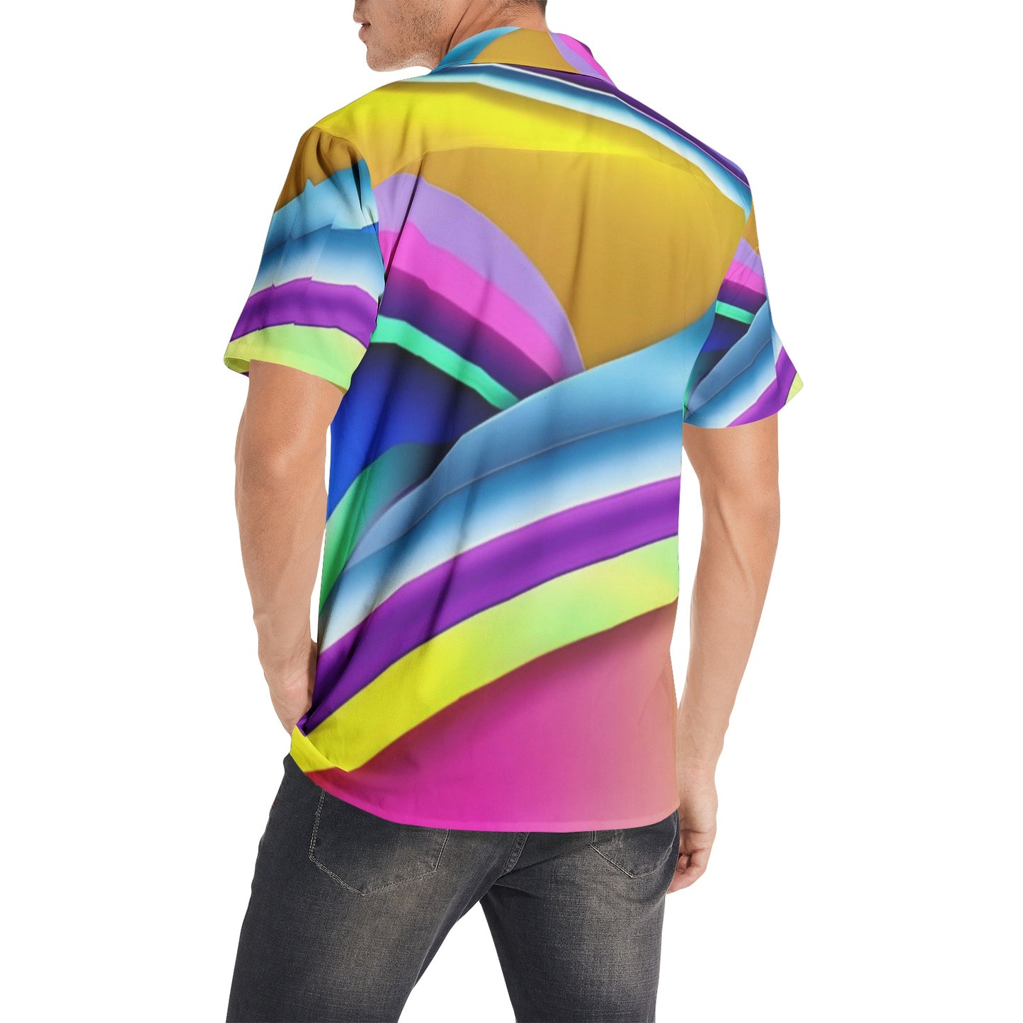 Men's All-over print Short Sleeve Shirts sons rainbow