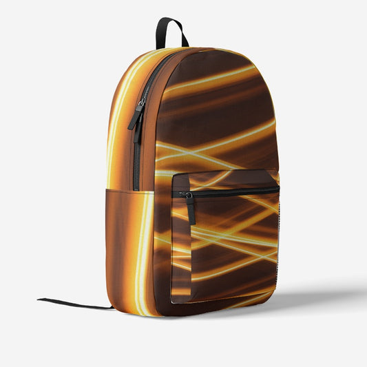 Retro Colorful Print Trendy Backpack Bright Orange lpd sdk seandiamondart - seandiamondart