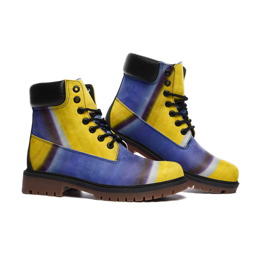 Vegan Leather Lightweight boots TB Pastel Bright Blue Yellow lpd sdk lightpainting designs - seandiamondart