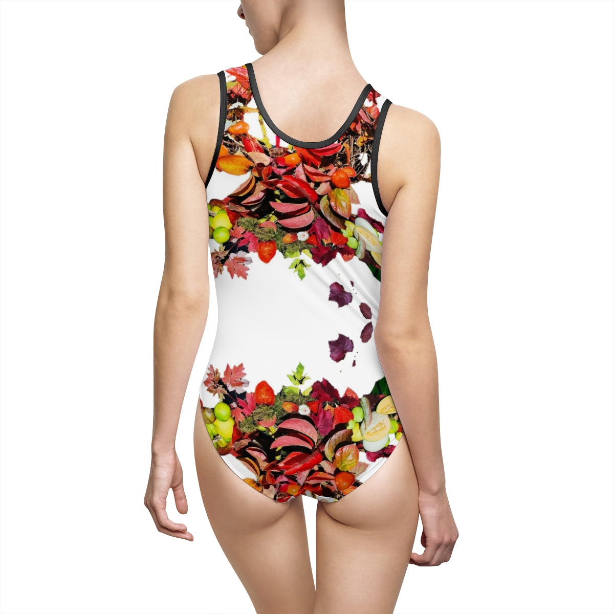Women's Classic One-Piece Swimsuit shons gauntcho floral