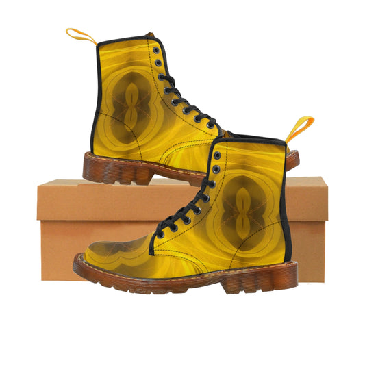 Eighty Eight 88 Yellow Stripe Men's Canvas Boots shons lightpainting