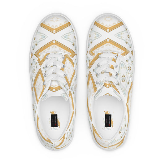 Men’s lace-up canvas shoes lightpainting designs senadiamondart snowontheroad - seandiamondart