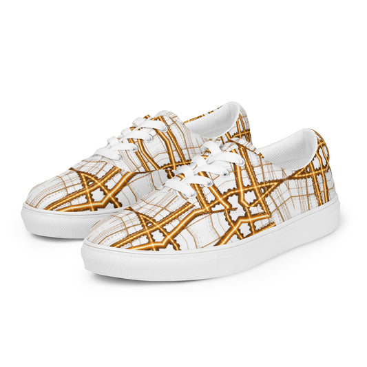 Men’s lace-up canvas shoes lightpainting designs senadiamondart tieup - seandiamondart